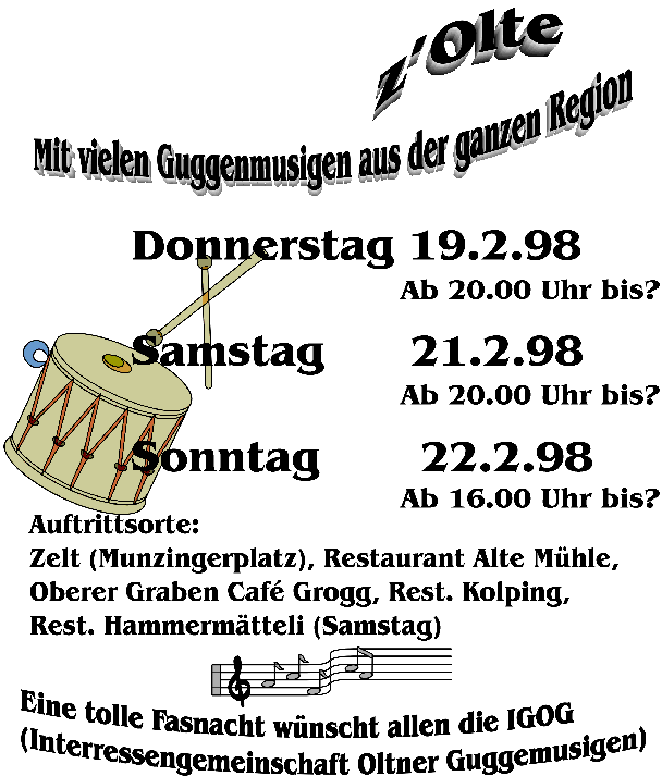 Programm der IGOG Donnerstag unde Samstag